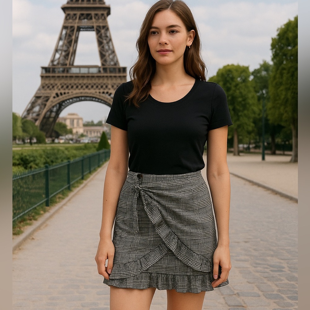Honey Belle Gingham Faux Wrap Skirt